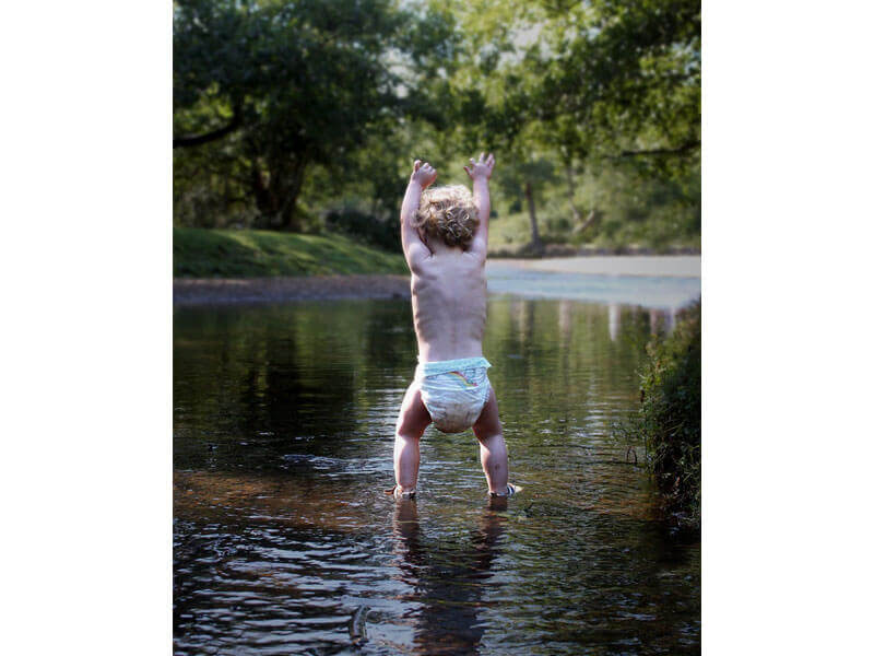 Toddler in water