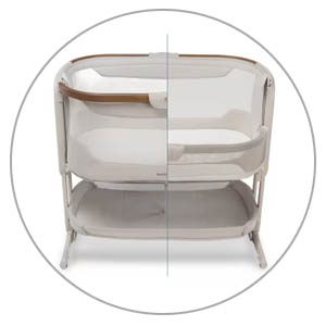 Co-sleeper to bassinet in one slide