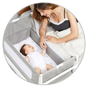 SnuzPod 4 Bedside Crib with Mattress Slate
